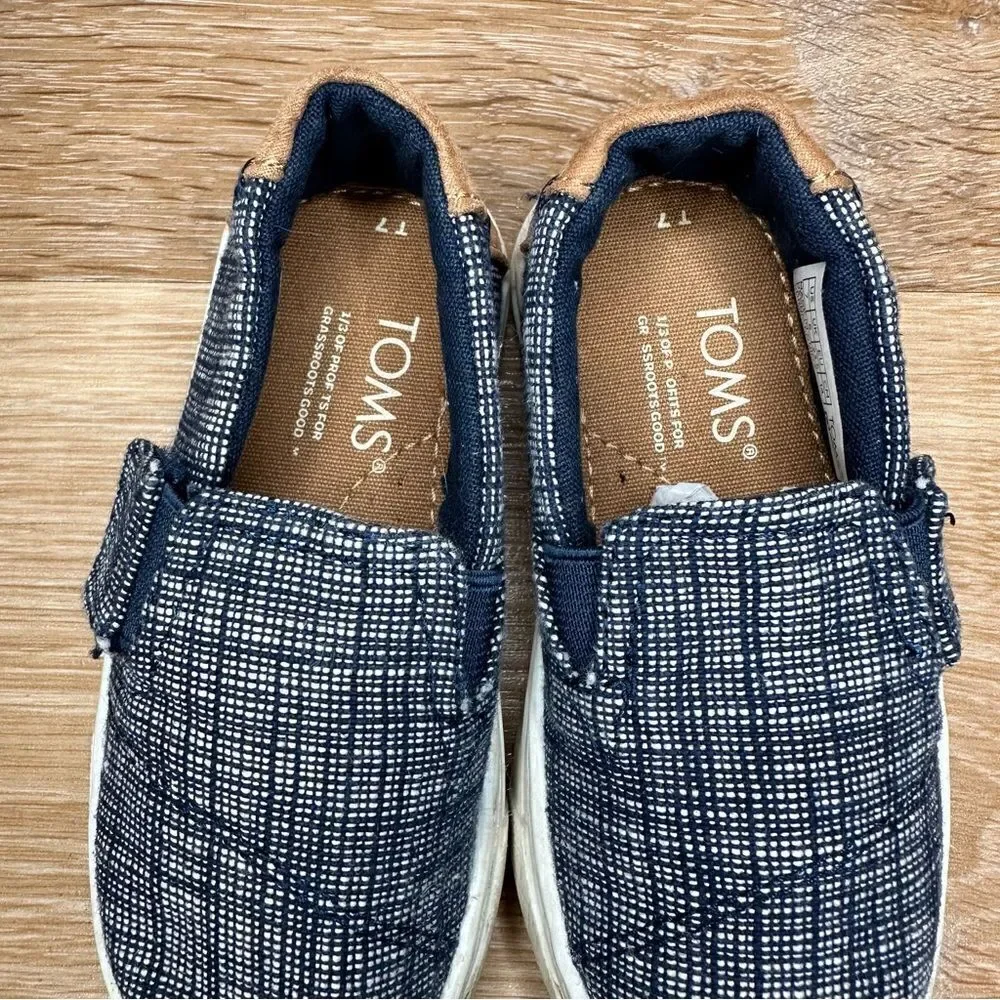 Toms Toddler Size 7 Luca Blue Heathered Slip On Sneakers - Picture 7 of 10